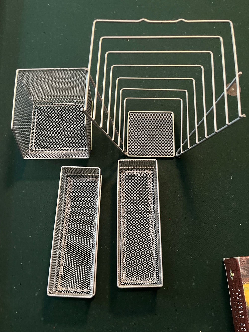 Chrome Mesh Desk Organizer Set (4 items)